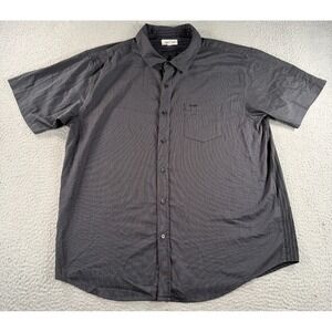 Tenore Everyday Oxford Shirt Mens 2XL Black Striped Pocket Cotton Stretch